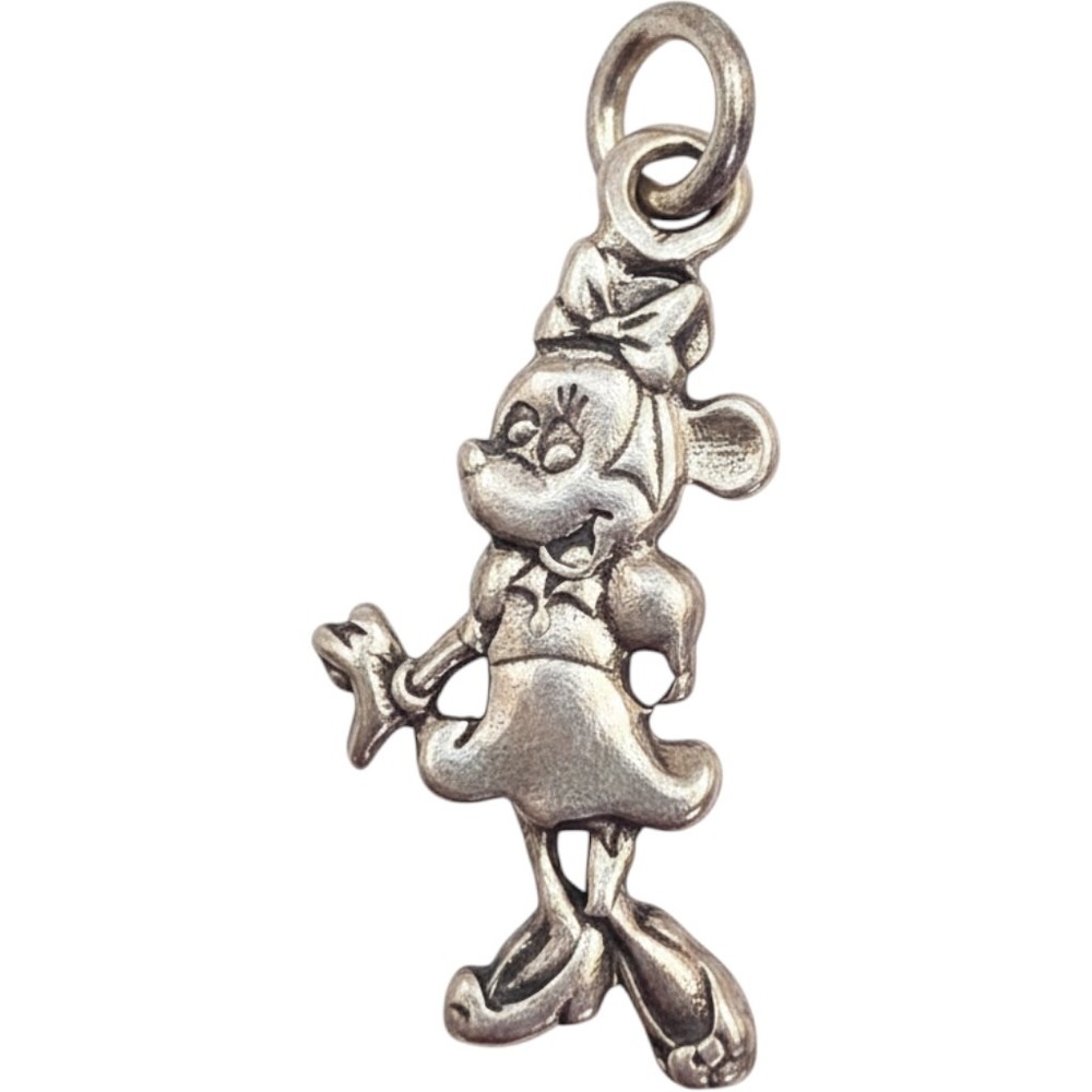 Vintage Disney Minnie Mouse Sterling Silver Charm Pendant 1.32g 1‎ Inch